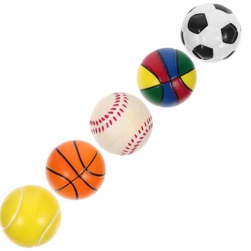 Toyvian 5st Hüpfender Ball Kleine Baseballs Fußball-stressbälle Ballspielzeug Für Basketball- Schäumender Basketball Basketball-Dekorationen Mini -fußballkugeln Pu-Schwamm von Toyvian