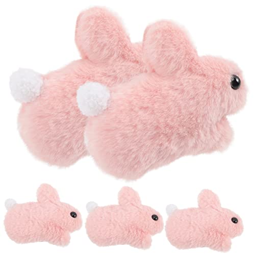 Toyvian 5st Kaninchen Zubehör Hasen-schlüsselanhänger Selber Machen Tragbarer Stoffhase Schlüsseldekorationen Zum Aufhängen DIY Ausgestopfter Schlüsselanhänger Taschenanhänger Rosa Plüsch von Toyvian