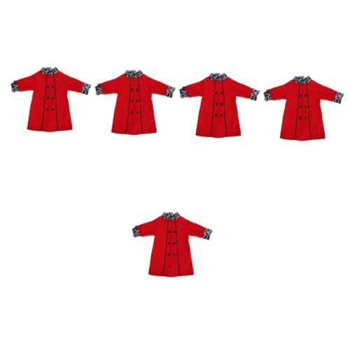 Toyvian 5st Puppen-Strampler Austauschbares Puppenkostüm Austauschbares Puppenkleid Schöne Puppenkleidung Kompaktes Puppenkostüm Puppenzubehör Wiederverwendbare Puppenkleidung Stoff Rot von Toyvian