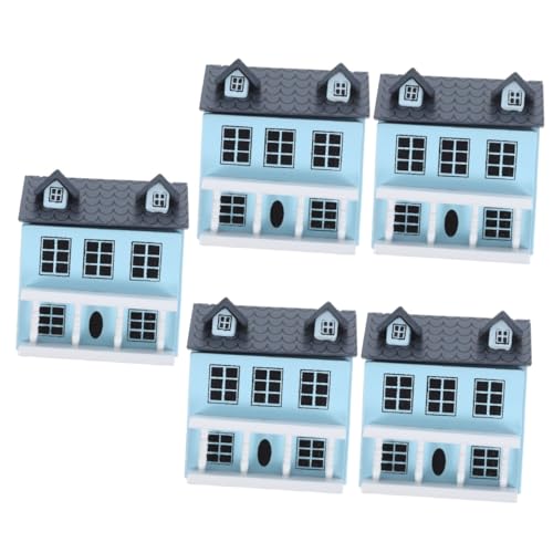 Toyvian 5st Puppenhausmöbel Mini-modellschrank Puppenhaus Bücherregal Tiny House Kochtisch Puppenhaus-miniaturmöbel Miniatur-puppenschrank Mini-weinschrank-Modell Zubehör Birke Blue von Toyvian