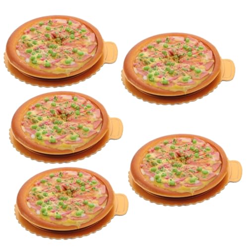 Toyvian 5st Simulation Pizza-Modell Modellpizza Food-Fotografie-Requisite Simulation Pizzamodell Gefälschtes Pizzamodell DIY-küche Rollenspiel Gefälschte Lebensmittelmodellstütze PVC von Toyvian