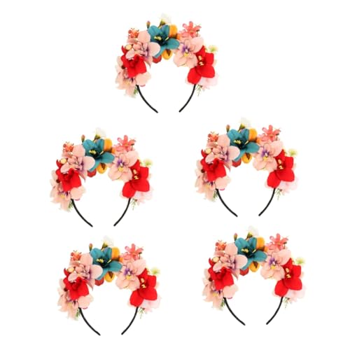 Toyvian 5st Stirnband Aus Künstlichen Blumen Blumenhaarkranz Blumen-haar-dekor Floraler Kopfschmuck Haargummis Für Mädchen Haarschmuck Für Die Braut Mädchen Stirnband Blumenstirnband Stoff von Toyvian