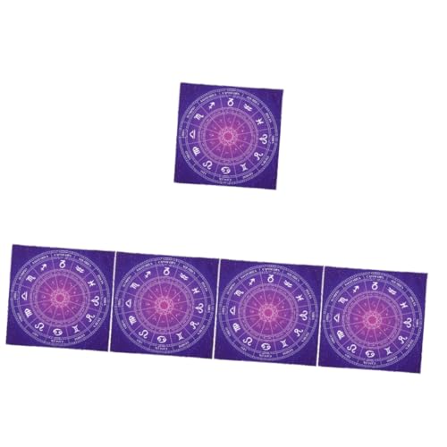 Toyvian 5st Tarot-tischdecke Weissagung Wandteppich Altar-Tarot-kartentuch Wahrsagerei-spezialtischdecke Wicca-zubehör Und Werkzeuge Wandteppich Mit 12 Sternbildern Pentagramm Polyester von Toyvian