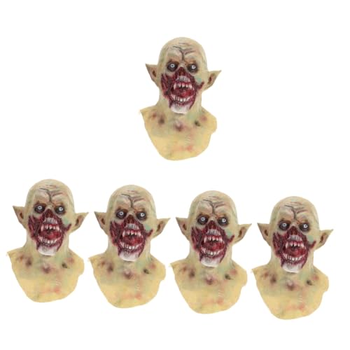 Toyvian 5st Vampir-kopf Bedeckung Halloween-zombie- Gruselige Halloween-vollkopfmaske Halloweenkostüm Außerirdische Kopfmasken Halloween Gruselige Erwachsenenmaske Natürliches von Toyvian