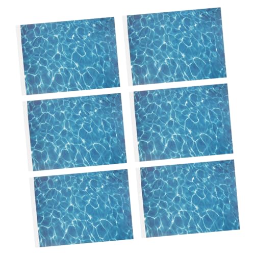 Toyvian 6 Blätter Papier mit Wassermuster Wasserwellen Aufkleber Meereswellen Dekoration Simuliertes Wasserdekor DIY Wasserdekor Hintergrundaufkleber Hintergrundabziehbilder Plastik Blue von Toyvian