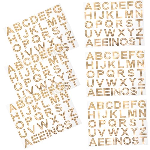 Toyvian 6 Blätter Teiliges Acryl Strass Buchstaben Aufkleber Selbstklebend DIY Schmuck Sticker für Kleidung Taschen Handy Geschenkdekoration Goldfarbene Edelstein Verzierungen Toyvian 6 Blätter Teiliges Acryl Strass Buchstaben Aufkleber Selbstklebend DIY Schmuck Sticker für Kleidung Taschen Handy Geschenkdekoration Goldfarbene Edelstein Verzierungen von Toyvian