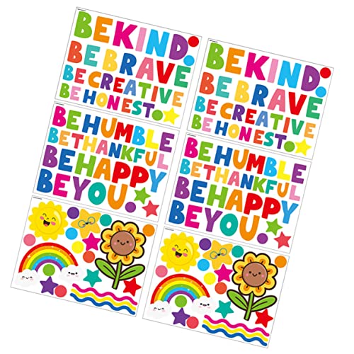 Toyvian 6 Blatt PVC Aufkleber Mit Englischen Buchstaben Inspirierende Wandtattoos Positive Affirmationen Wanddekoration Inspirierende Wandkunst von Toyvian