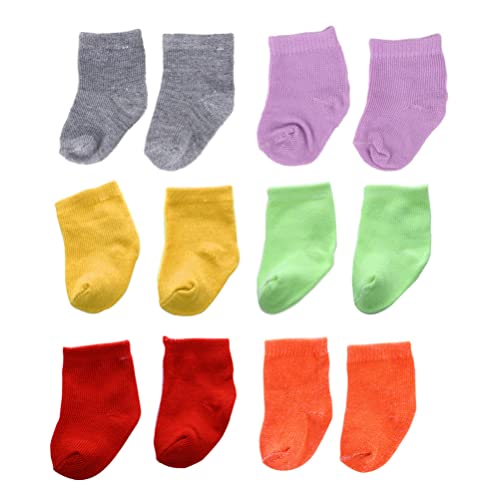 Toyvian Puppensocken für 18-Zoll-Babypuppen, 6 Paar Puppensöckchen Puppenkleidungs zubehör von Toyvian