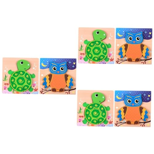 Toyvian 6 STK Holzpuzzles für Kinder basteln für Kinder bastelmaterial für Kinder schildkröte Puzzle geburtstagsmitgebsl Kinder Puzzle Holzpuzzle für Jungen kinderpuzzles aus Holz von Toyvian