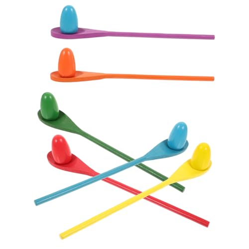 Toyvian 6 Sätze Balancestange Für Balance-Spiel Balancespiel Balance-Ei Aus Holz Eierlöffel Balance Trainingsspielzeug Für Hölzern Colorful von Toyvian