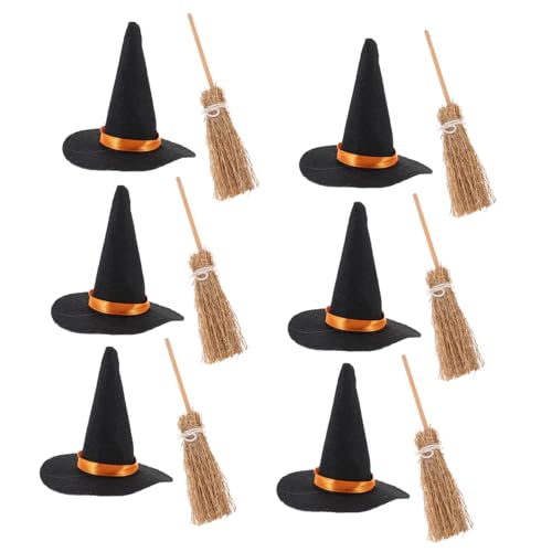 Toyvian 6 Satz Teiliges Halloween Dekorationsset Mini Hexenhüte und Hexenbesen aus Filz und Holz DIY Bastelset für Halloween Party Kreative Mini Hexenhut Deko Toyvian 6 Satz Teiliges Halloween Dekorationsset Mini Hexenhüte und Hexenbesen aus Filz und Holz DIY Bastelset für Halloween Party Kreative Mini Hexenhut Deko von Toyvian