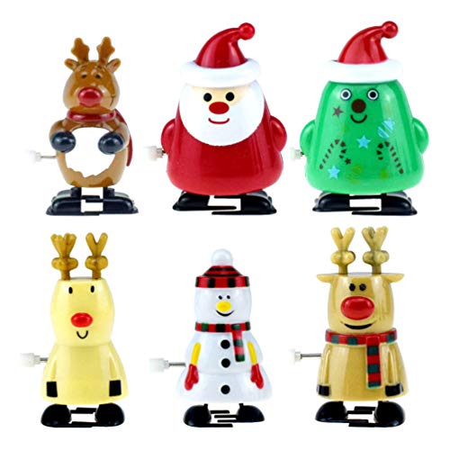 Toyvian 6 Stück Aufzieh Spielzeug Weihnachten Neuheit Spielzeug Uhrwerk Spielzeug für Kinder Xmas Party Favors von Toyvian