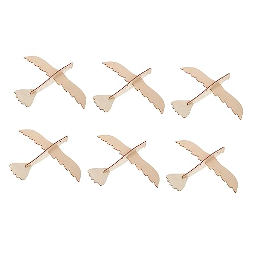 Toyvian 6 Stück Aus Holz Zusammengebauter Adler DIY Tiere Stammspielzeug 3D Flugzeugmontage Kinderpuzzle 3D Puzzles Für Kinderpuzzle Fliegende Spielzeuge Handmalerei von Toyvian