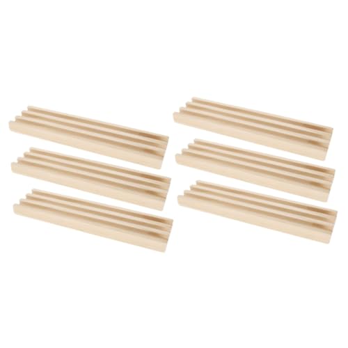 Toyvian 6 Stück Domino Präsentationsständer Domino Racks Holz Domino Basis Domino Halter Für Mexikanischen Zug Holzständer Holz Domino Tabletts Multifunktionale Domino Tabletts von Toyvian