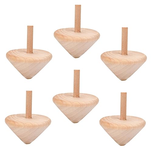 Toyvian 6 Stück Holzkreisel-Spielzeug Vintage-Spielzeug Massenspielzeug Für Kinder Kinder Gyro-Spielzeug Holz-DIY-Kunsthandwerk Antike Holzkreisel Kinder Kleines Rotierendes von Toyvian