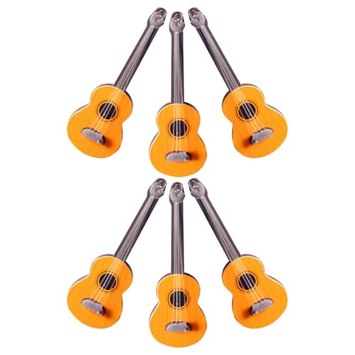 Toyvian 6 Stück Mini Gitarren Bastelarbeiten Und Musikinstrumentenmodelle Für Puppenhaus Miniaturen Und Spielzeuggitarren Gitarrenmodell Ornament von Toyvian