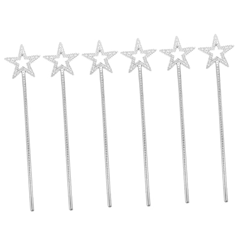 Toyvian 6 Stück Stern Zauberstab Aufkleber Engel Fee Tragbare Feenstäbe Stage Prop Star Design Feenstäbe Sternenfee-Sticks Bühnenperformance Feenstöcke Zauberstäbe Sternenstab Plastik von Toyvian