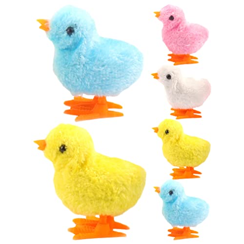 Toyvian 6 Stücke Küken Aufziehspielzeug Neuheit Gefüllt Plüsch Huhn Hüpfen Aufzieh Spielzeug Für Kinder Süßes Huhn Spielzeug Für Kinder Osterei Osterkorb Füller Party Favors von Toyvian