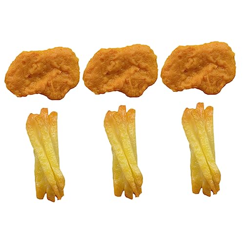 Toyvian 6St Essen für Kleinkinder vorgeben fritöz frieteuese tischdeko esstisch Chicken Nuggets Pommes frittes Hühnernuggets Hühnerfutter Essen Falsches Essen für PVC von Toyvian