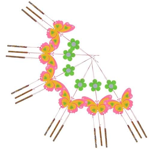 Toyvian 6St Schmetterlings-Windspiel Schmetterling Windspiel Kinder Handwerk Spielzeug Schmetterlings-Bastelset handgefertigte Windspiele Windspiel-Bausatz für Kinder hölzerne Windspiele von Toyvian