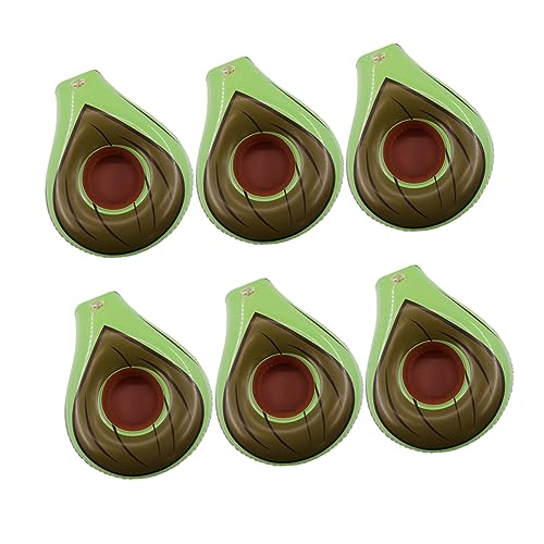 Toyvian 6st Avocado-becherhalter Tassen Große Kaffeetasse Becherbaum Kaffee Reisebecher Schwimmbad Aufblasbares Ringwurfspiel Getränke Auto Aufblasbarer Pool Green PVC Wiederverwendbar von Toyvian