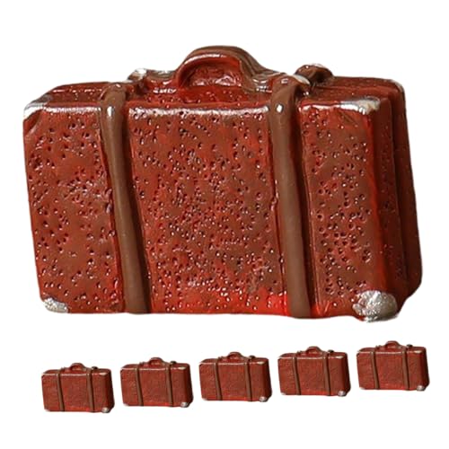 Toyvian 6st Puppenhaus Koffer Für Puppenhäuser Zubehör Für Babypuppen Mini-gepäck-partygeschenk Babytrage Fahrradtasche Gepäckträger Kofferset Miniaturgepäck Miniaturmöbel Harz Brown von Toyvian