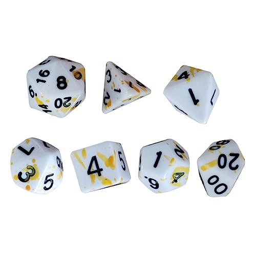 Toyvian 7st Brettspiel Würfel Unregelmäßige Punktwürfel Blutspritzerwürfel Lustige Würfelspiel-Requisiten Würfel Für Rollenspiele Blutwürfel Acryl Yellow von Toyvian