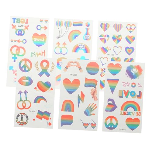 Toyvian 8 Blätter Gleich Geschlecht liche Aufkleber Gay Sticker Rainbow Sticker LGBT Stickers Box Packaging Stickers Schwule Aufkleber Pride Gay Transferaufkleber Papier Colorful von Toyvian