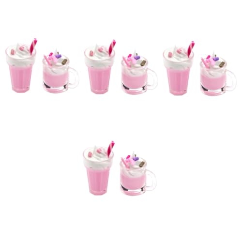 Toyvian 8 STK Mini-erdbeermilchshake Puppenhaus-Eiscreme-Dekoration Simuliertes Mini-EIS Eiscreme-Modell-dekor Künstliche Nahrungsstütze Mini- -küchenzubehör Mini- -dekor Harz von Toyvian