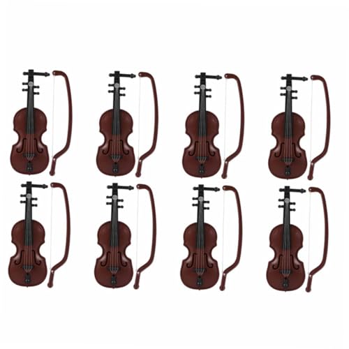 Toyvian 8 Sätze Mini-Geige Puppenhaus-musikinstrumente Mini-Dinge Modelle Von Musikinstrumenten Die Kleinste Geige Der Welt Kleine Geige Puppengeige Figur Zubehör Abs Baby Violine von Toyvian