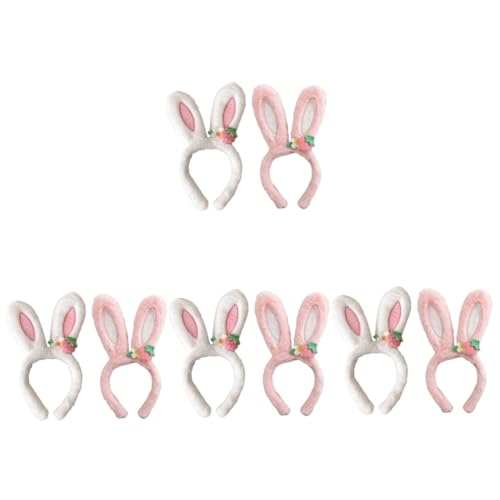 Toyvian 8 Stk Erdbeer-hasenohren-stirnband Hasenohren Stirnband Kaninchen-stirnband Foto-requisiten Ohr Stirnband Haarschmuck Für Mädchen Tierische Stirnbänder Mädchen Stirnbänder Plüsch von Toyvian