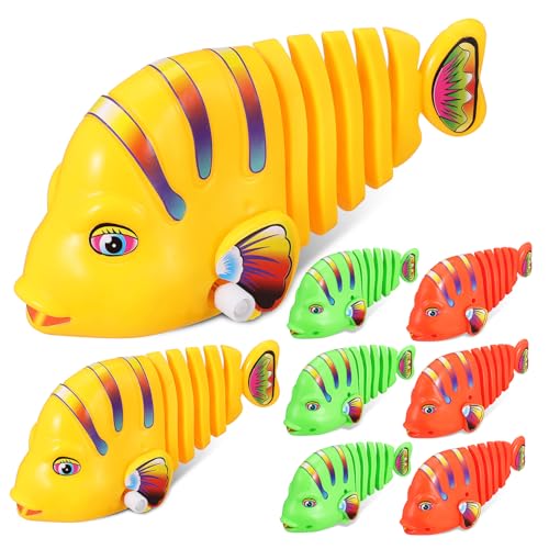 Toyvian 8 Stück Aufziehbarer Schaukelfisch aus Kunststoff Fun Toys for Pool Pool- Schwimmfischspielzeug für die Badewanne Fischmodell Roboterfisch Plastik von Toyvian