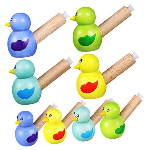 Toyvian 8 Stück Pfeife Kindergeburtstag Gastgeschenk Mini Pfeifvogel Neuheit Wasservogel Figur Kinderspielzeug Musikspielzeug Musikinstrumente Aus Holz von Toyvian