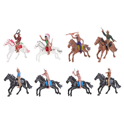 Toyvian 8-teiliges realistisches Western-Spielset, Indianer-Figuren, Cowboys und Indianer-Spielfigur, verschiedene Posen von Toyvian