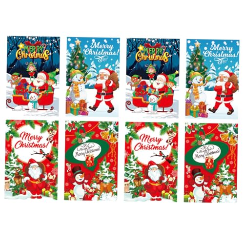 Toyvian 8St dekorative Weinetiketten flaschendekoration Weihnachten Weihnachtsflaschendeko Weihnachtsflaschenaufkleber Drucken von Weinetiketten weihnachtsdeko Rotwein Aufkleber Papier von Toyvian