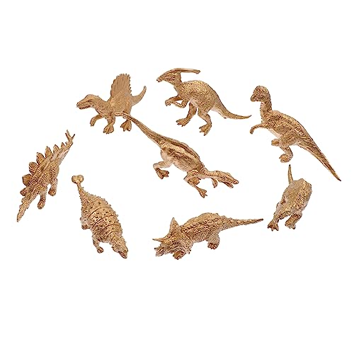 Toyvian 8St goldenes Dinosauriermodell Dinosaurier-Modelle Simulations-Dinosaurier- büro Dekoration Office Decoration tortendeko Einschulung Haushaltskunst Desktop-Schmuck von Toyvian