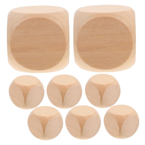 Toyvian 8st Leere Würfel 6-seitige DIY-würfel Lebensmittelentscheider Spielkartenwürfel Basteln Sie DIY-würfel Würfel Zum Valentinstag Spielzeugwürfel Würfelwürfel Euchre-würfel Beige Holz von Toyvian