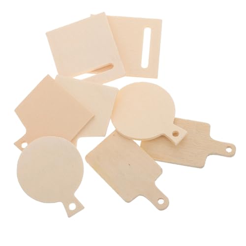 Toyvian 8st Mini-schneidebrettmodell Mini-holzschneidebrett Puppenhaus-küche Schneidebrett Klein Mini-schneidebretter Zum Basteln Schneidebrett Selber Machen Miniaturkoch Beige Hölzern von Toyvian