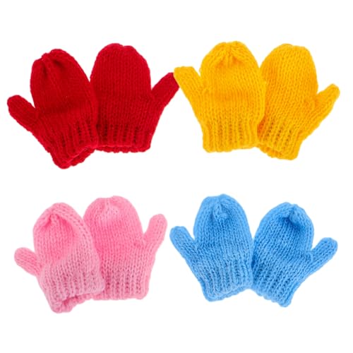 Toyvian 8st Puppenhandschuhe Kleidung Mini- -dekore Dekorationen Für Weinflaschen DIY-kunstbedarf Mini-plüschhandschuhe Für Puppen Puppenhaus-miniaturen Kleiner Handschuh Garn von Toyvian