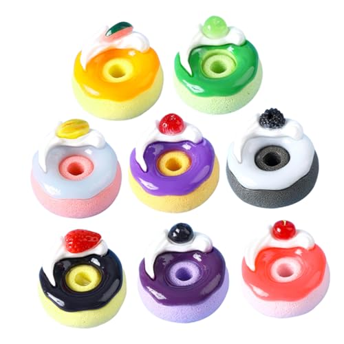 Toyvian 8st Simuliertes Lebensmittelspielzeug Handy-Donut-anhänger Lebensechte Donut-Requisite Handyhüllen-anhänger Party-Donut-Dekoration Donut-verzierung Miniatur-Donut-anhänger Harz von Toyvian