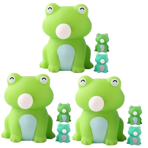 Toyvian 9 STK Prise Musik Lustige Quetschspielzeuge Dekompressionsspielzeug Dehnbares Spielzeug Zum Entspannen Frosch-reliefspielzeug Spielzeug Zum Stressabbau Frosch Quetschspielzeug von Toyvian