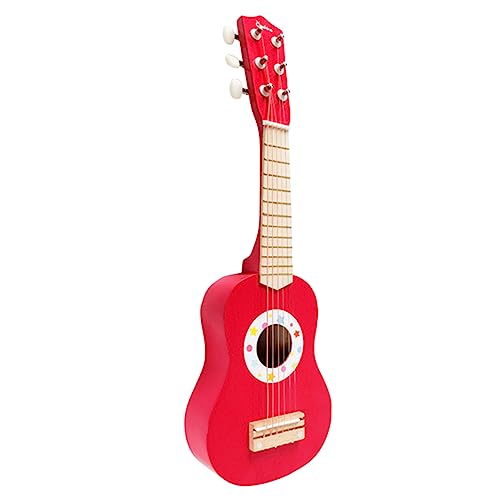 Toyvian Akustikgitarre simulierte Gitarre Kinder-Ukulele Mini-Spielzeug Mini-Gitarre Kinder Gitarre Kinder holzspielzeug Spielzeug Gitarre für Kinder Musikinstrument Spielzeug Hölzern rot von Toyvian