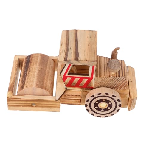 Toyvian Antikes Kunsthandwerk aus Holz holzspielzeug Holzroller-LKW-Verzierung Kleiner Rollwagen Rollwagen-Dekoration Rollwagen Figur Modell-Rollwagen Home-Rollwagen-Statue hölzern von Toyvian