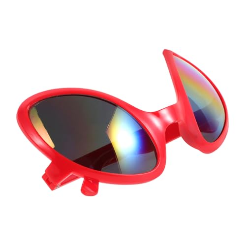 Toyvian Außerirdische Brille Cosplay Alien-kostüm Alien-sonnenbrillen-requisite Außerirdisches Zubehör Lustige Alien-brille Brillenzubehör Alien-brille Für Männer Plastik Rot von Toyvian