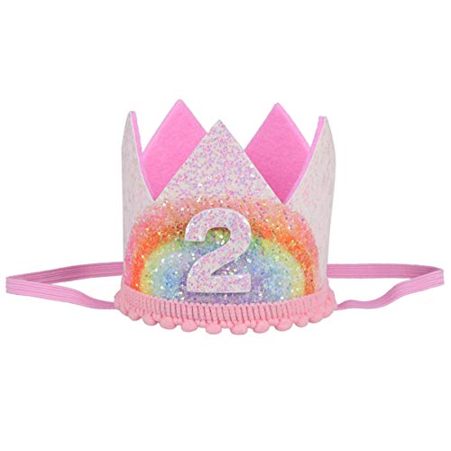 Toyvian Baby Prinzessin Tiara Krone 2 Geburtstag Glitzerndes Stirnband Für Party Dusche Und Fotos Mädchen Hüte Jungen Mütze Jungen Stirnband Geburtstags Prinzessin Mütze von Toyvian