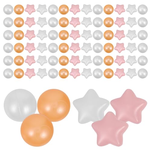 Toyvian Bällebad-Bälle 100 Stück Sternförmig Rund Kunststoff Ozeanball Bruchsicher Stressbälle Krabbelbälle Kinderspielhaus Ball Spielplatz Poolgrube Zubehör von Toyvian