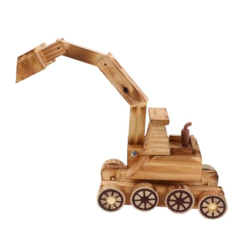 Toyvian Baggerspielzeug Aus Holz Kleines Baggerspielzeug Bagger-spielzeugmodell Bauwagenmodell Spielzeugbagger Cartoon-konstruktionsspielzeug Bewegliches Automodell Autospielzeug Khaki von Toyvian