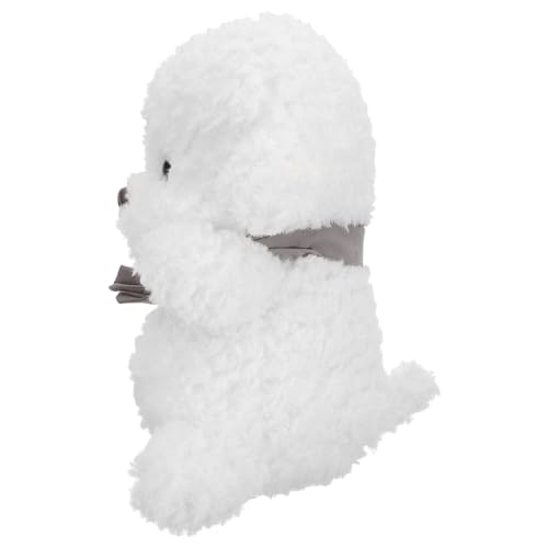 Toyvian Bichon-Puppe verschleißfestes Stofftier falscher Hund Stofftier Hund realistischer Stoffhund ausgestopfte Tierhunde Gefüllte Hundespielzeuge für Haushaltsstofftier Plüsch von Toyvian