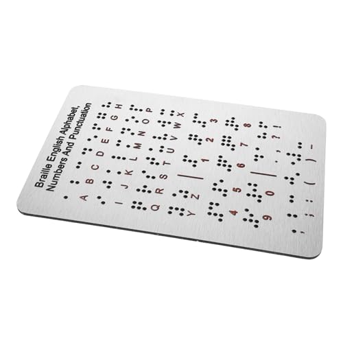 Toyvian Braille-Motherboard Braille-lernzubehör Gadget Für Blinde Menschen Aufkleber Haushaltslichtleiste Blindenschrift Lernen Zeichen Braille-lerntafel Rostfreier Stahl Silver von Toyvian