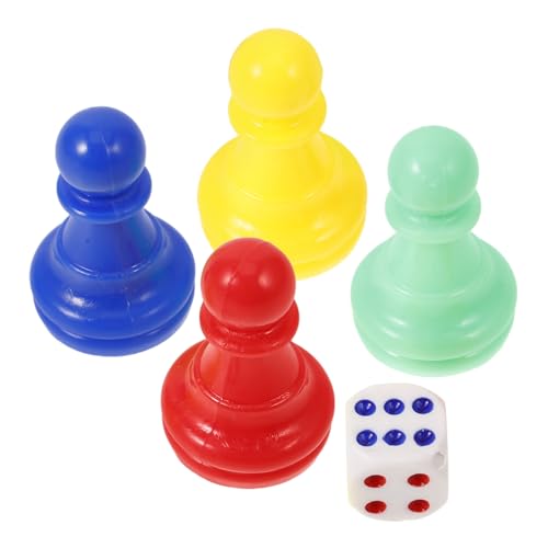 Toyvian Spiel Token Set 4 Farbe Stücke Mit Würfel Für Bord Spiele Pädagogisches Spielzeug von Toyvian